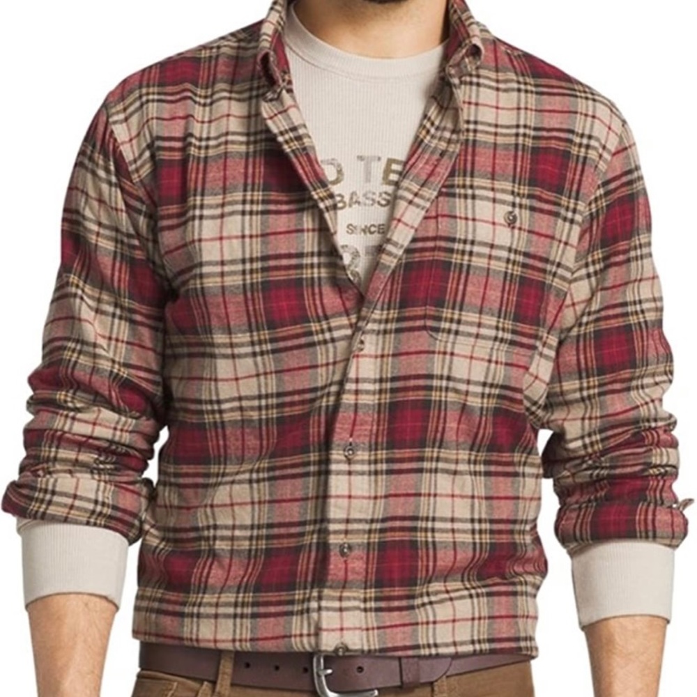 G.H. Bass & Co.  preppy western Flannels Long Sleeve Button Down Shirt size S